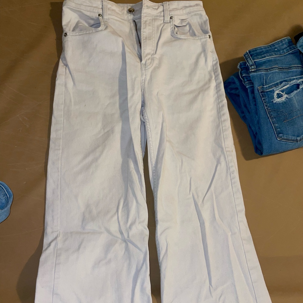 H&M Women's Khaki Flare Jeans
